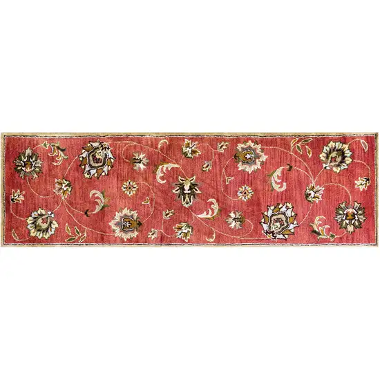 Sienna Floral Vines Wool Runner Rug Photo 2