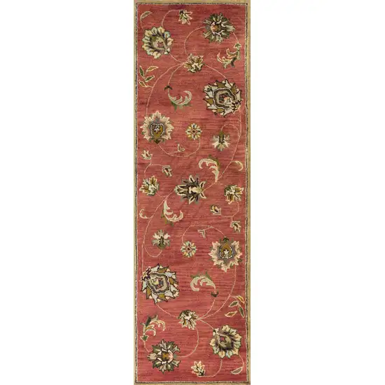 Sienna Floral Vines Wool Runner Rug Photo 1