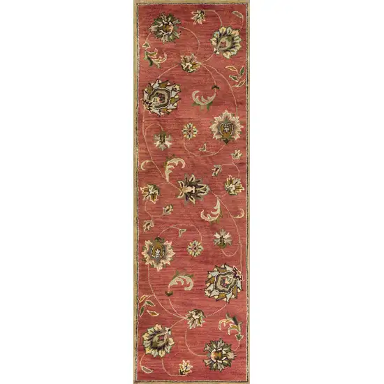 Sienna Floral Vines Wool Runner Rug Photo 5