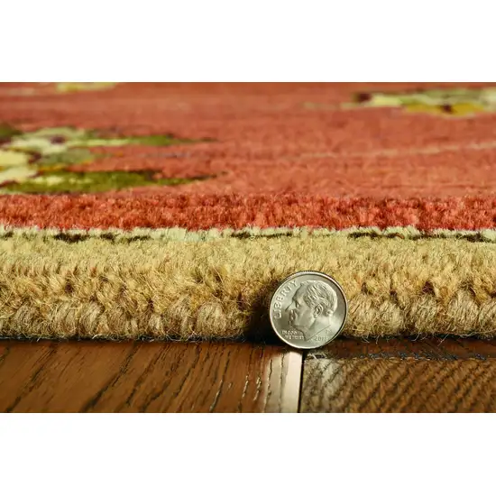 Sienna Orange Hand Tufted Allover Traditional Floral Indoor Area Rug Photo 4