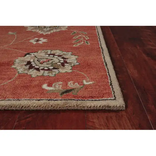 Sienna Orange Hand Tufted Allover Traditional Floral Indoor Area Rug Photo 5