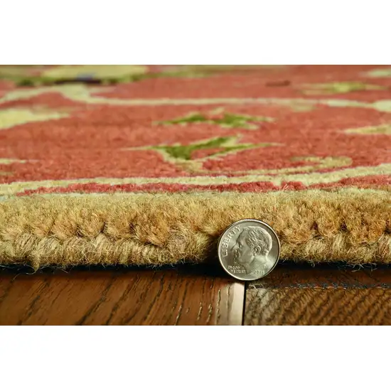 Sienna Orange Hand Tufted Traditional Floral Indoor Area Rug Photo 3