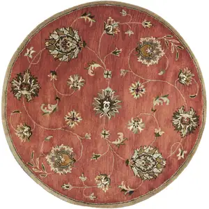 Photo of Sienna Orange Hand Tufted Traditional Round Indoor Area Rug