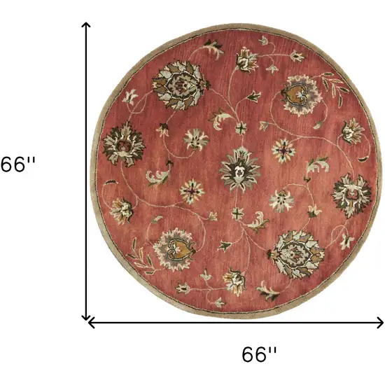 Sienna Orange Hand Tufted Traditional Round Indoor Area Rug Photo 4