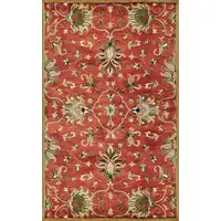 Photo of Sienna Orange Hand Tufted Wool Traditional Floral Indoor Runner Rug