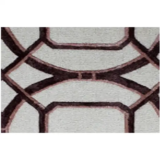 Silver Abstract Geometric Hand Tufted Non Skid Area Rug Photo 6