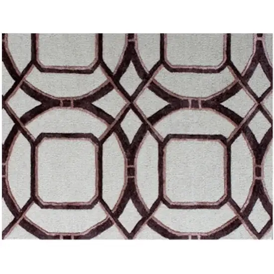 Silver Abstract Geometric Hand Tufted Non Skid Area Rug Photo 5