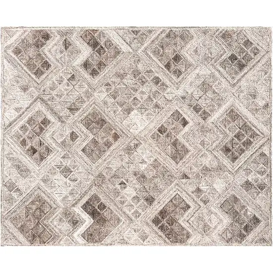 Silver Abstract Geometric Hand Tufted Non Skid Area Rug Photo 7