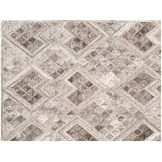 Silver Abstract Geometric Hand Tufted Non Skid Area Rug Photo 4