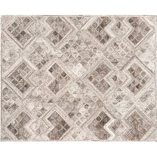 Silver Abstract Geometric Hand Tufted Non Skid Area Rug Photo 2