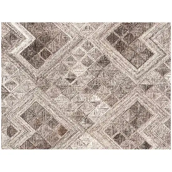 Silver Abstract Geometric Hand Tufted Non Skid Area Rug Photo 5