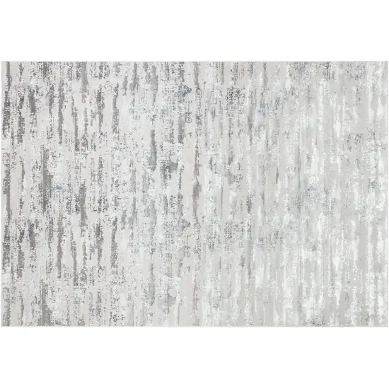 10' Gray and Silver Abstract Washable Non Skid Runner Area Rug Photo 1