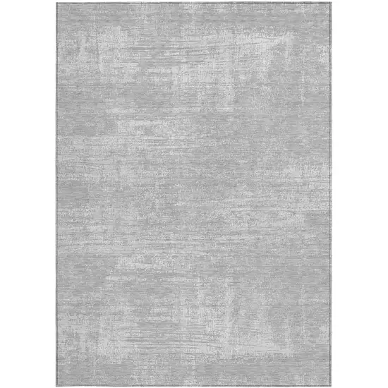 Silver And Gray Abstract Washable Indoor Outdoor Area Rug Photo 7