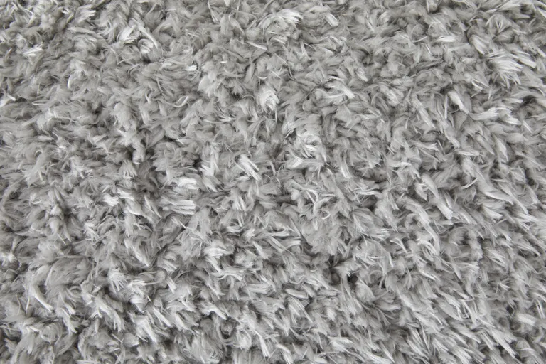 Silver And Gray Shag Power Loom Stain Resistant Area Rug Photo 4