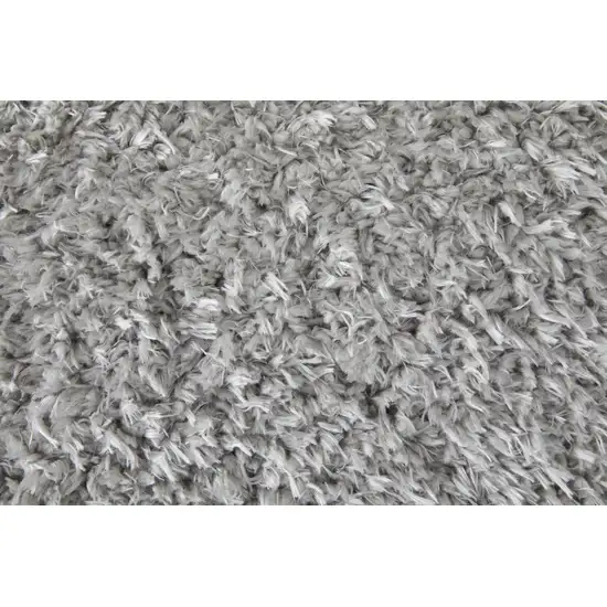 Silver And Gray Shag Power Loom Stain Resistant Area Rug Photo 9