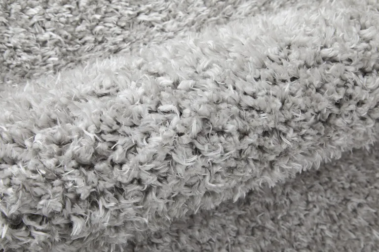 Silver And Gray Shag Power Loom Stain Resistant Area Rug Photo 3