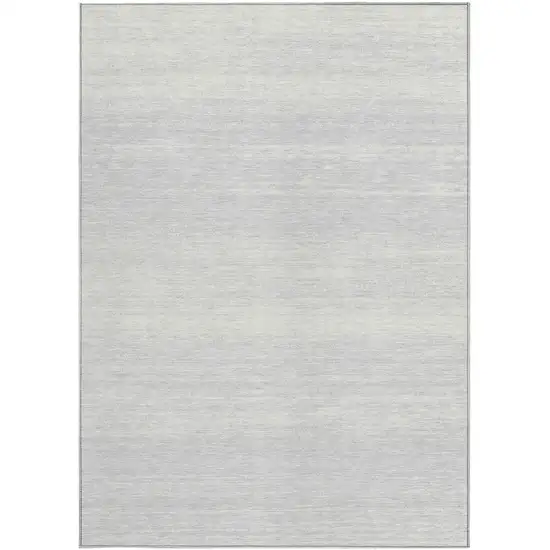 Silver And Gray Striped Washable Indoor Outdoor Area Rug Photo 7