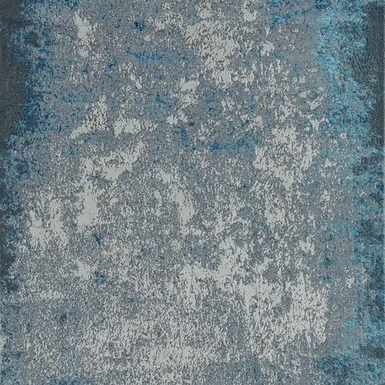 3'X5' Silver Blue Machine Woven Abstract Smudge Indoor Area Rug Photo 4