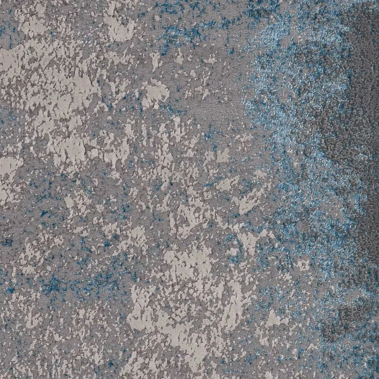 Silver Blue Machine Woven Abstract Smudge Indoor Area Rug Photo 3