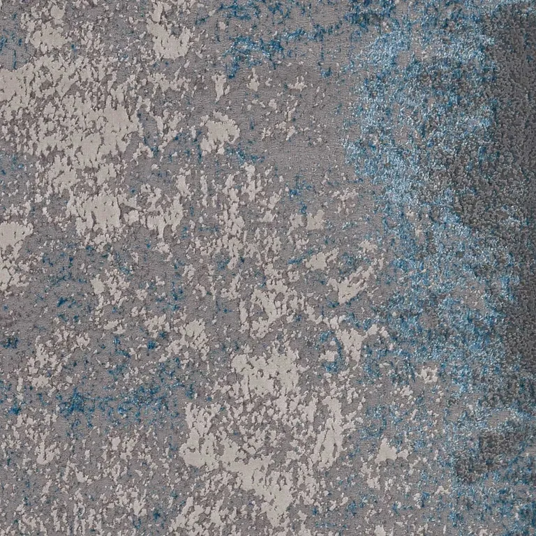 Silver Blue Machine Woven Abstract Smudge Indoor Area Rug Photo 1