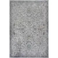 Photo of Silver Blue Machine Woven Traditional Floral Indoor Area Rug