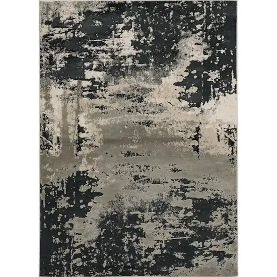 Silver Charcoal Abstract Area Rug Photo 2