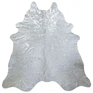 Photo of Silver Devore Brindled Cowhide Rug