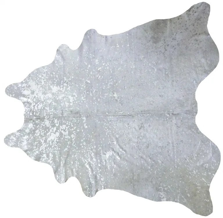 Silver Devore Brindled Cowhide Rug Photo 3