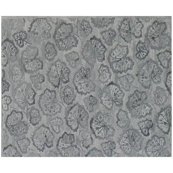 Silver Floral Hand Tufted Non Skid Area Rug Photo 4