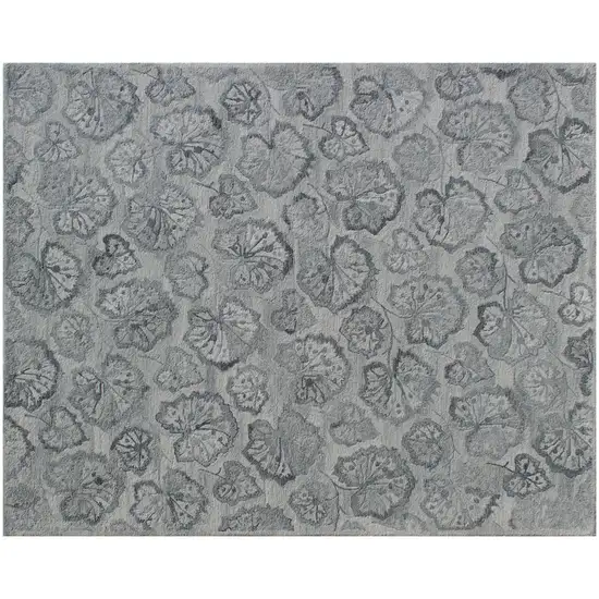 Silver Floral Hand Tufted Non Skid Area Rug Photo 2