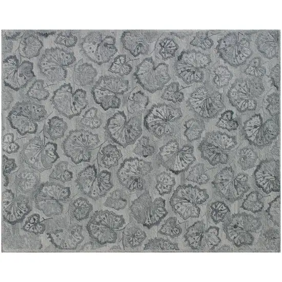 Silver Floral Hand Tufted Non Skid Area Rug Photo 6