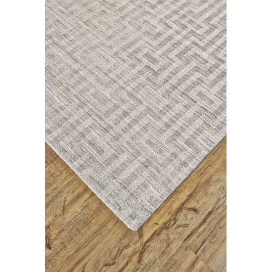 Silver Floral Hand Woven Area Rug Photo 4