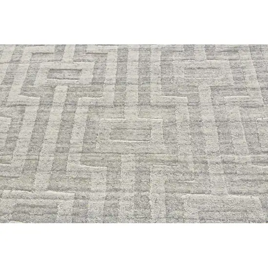 Silver Floral Hand Woven Area Rug Photo 5