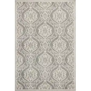 Photo of Silver Geometric Mosaic UV Treated Indoor Area Rug