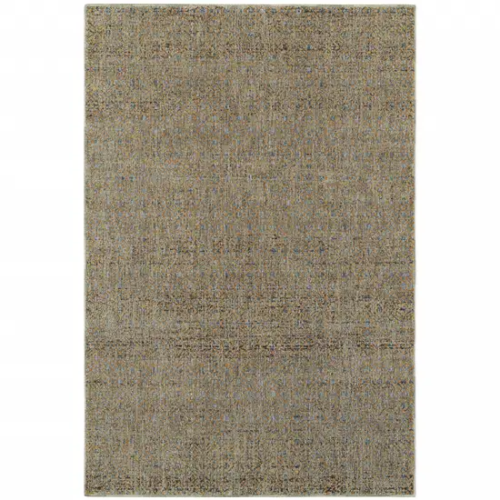 Silver Gold Rust And Blue Green Geometric Power Loom Stain Resistant Area Rug Photo 1