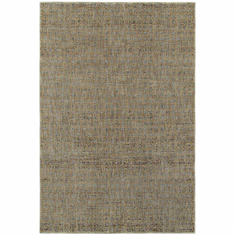 Silver Gold Rust And Blue Green Geometric Power Loom Stain Resistant Area Rug Photo 1