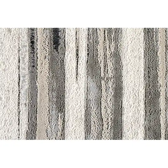 Silver Gray And Black Abstract Area Rug Photo 8