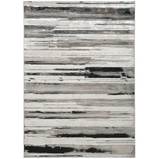 Silver Gray And Black Abstract Area Rug Photo 1