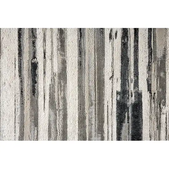 Silver Gray And Black Abstract Area Rug Photo 9