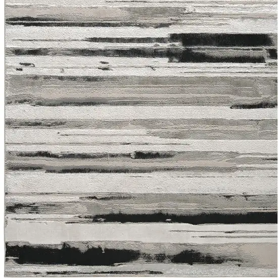 Black and Silver Abstract Non Skid Area Rug Photo 6