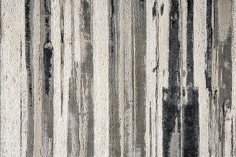 Silver Gray And Black Abstract Stain Resistant Area Rug Photo 1