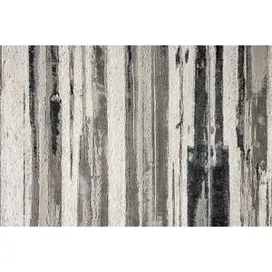 Photo of Silver Gray And Black Abstract Stain Resistant Area Rug