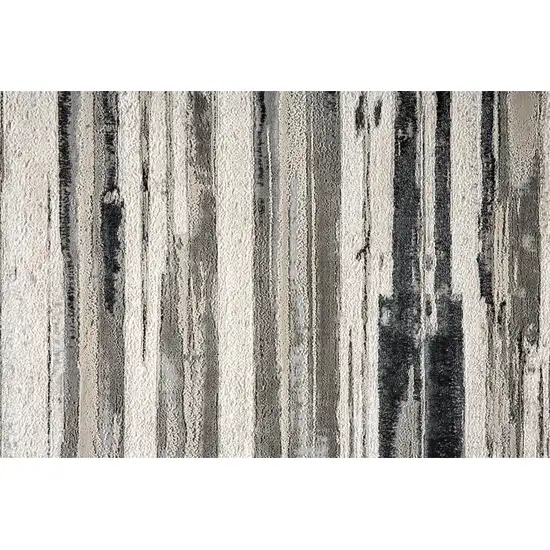 Silver Gray And Black Abstract Stain Resistant Area Rug Photo 9