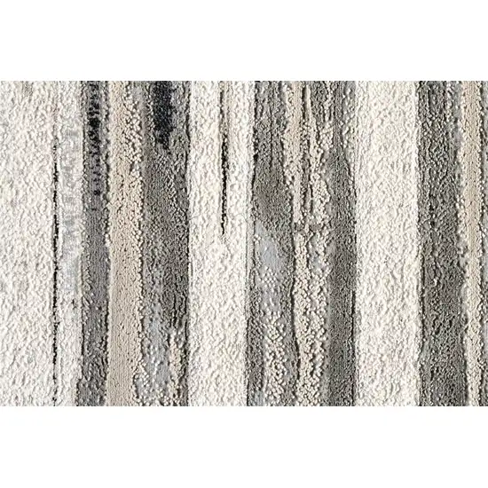 Silver Gray And Black Abstract Stain Resistant Area Rug Photo 8