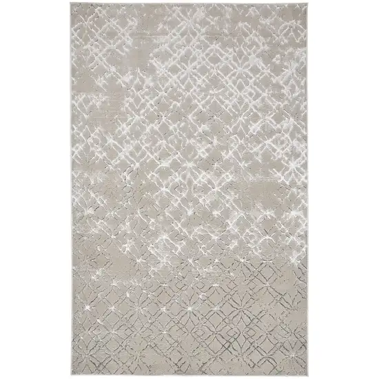 Silver Gray And White Abstract Area Rug Photo 1