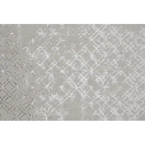 Silver Gray And White Abstract Area Rug Photo 9