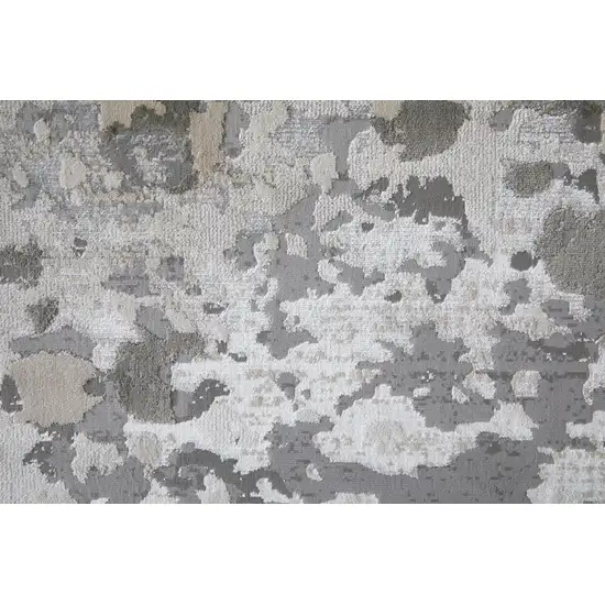 Silver Gray And White Abstract Area Rug Photo 4