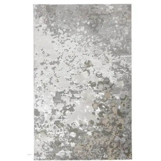 Silver and Gray Abstract Non Skid Area Rug Photo 2