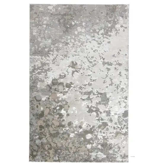 Silver and Gray Abstract Non Skid Area Rug Photo 9