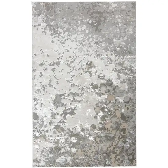 Silver and Gray Abstract Non Skid Area Rug Photo 4